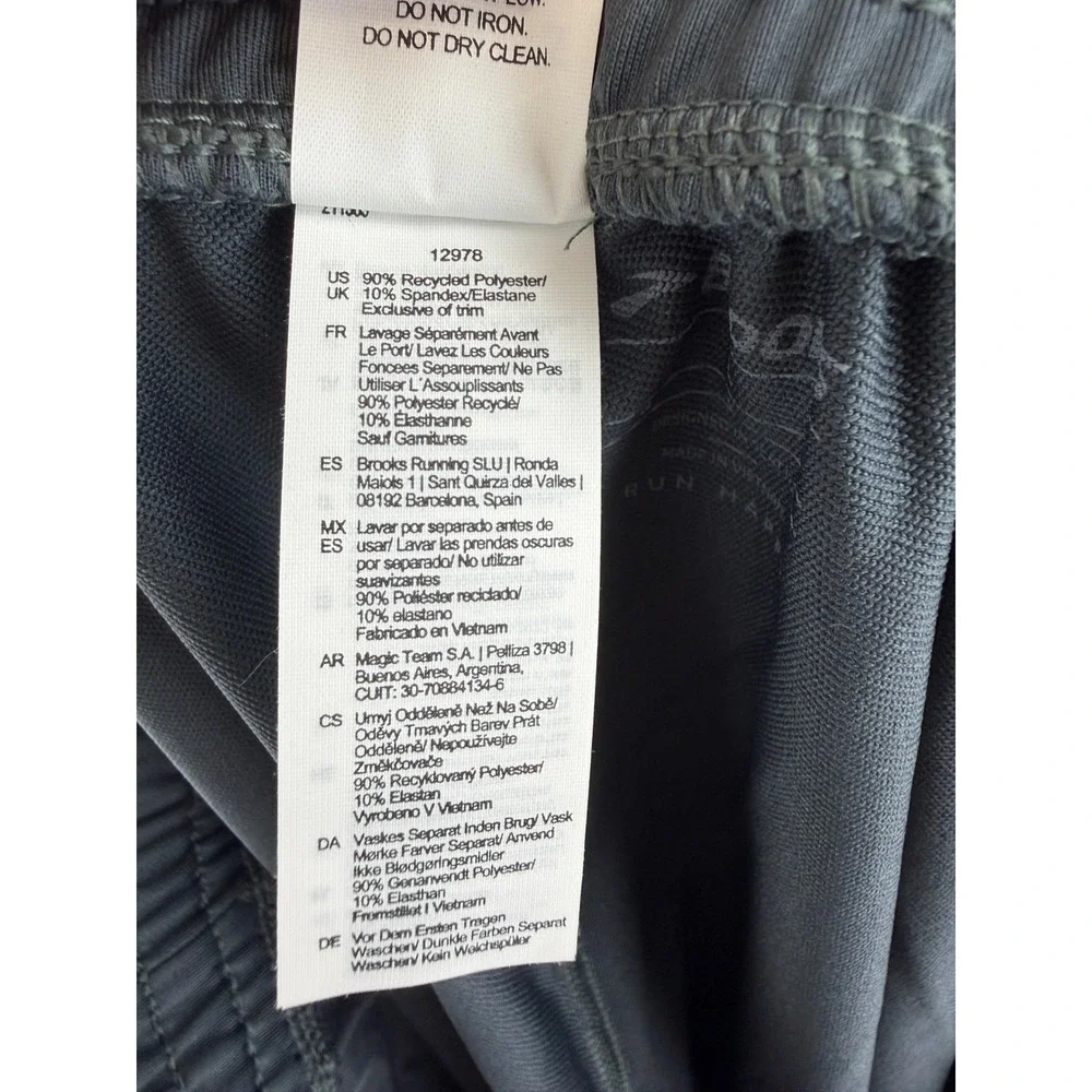 Brooks Spartan Pant Mens Large Asphalt Grey Running Training Trousers 211365